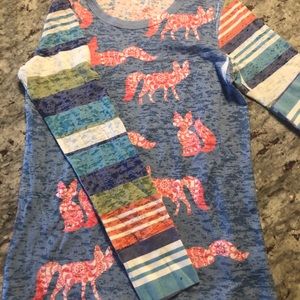 Whimsy rose fox shirt